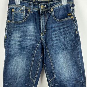 Black Bull Jean Shorts Waist 30in Inseam 14in Rise 10.5in Blue 5 Pocket Design